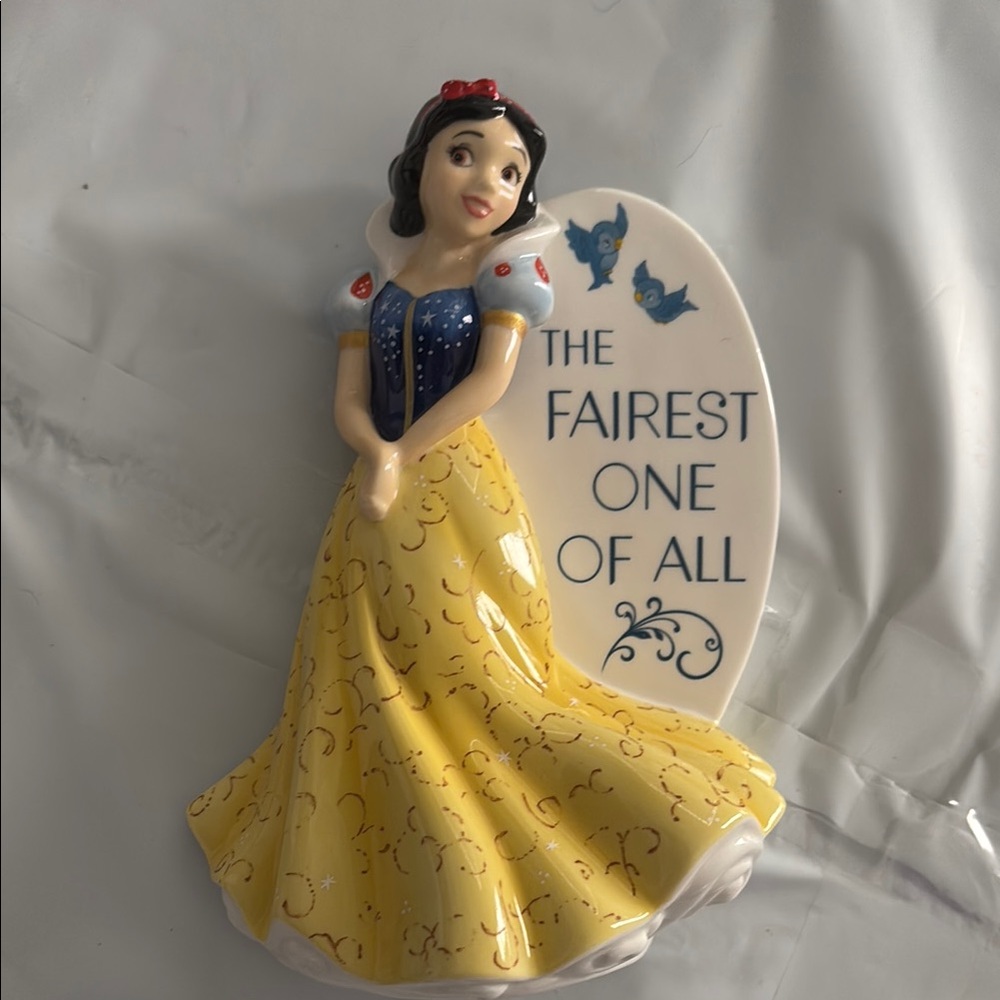 Disney Snow White Ceramic Decor with Blue and Yellow Accents